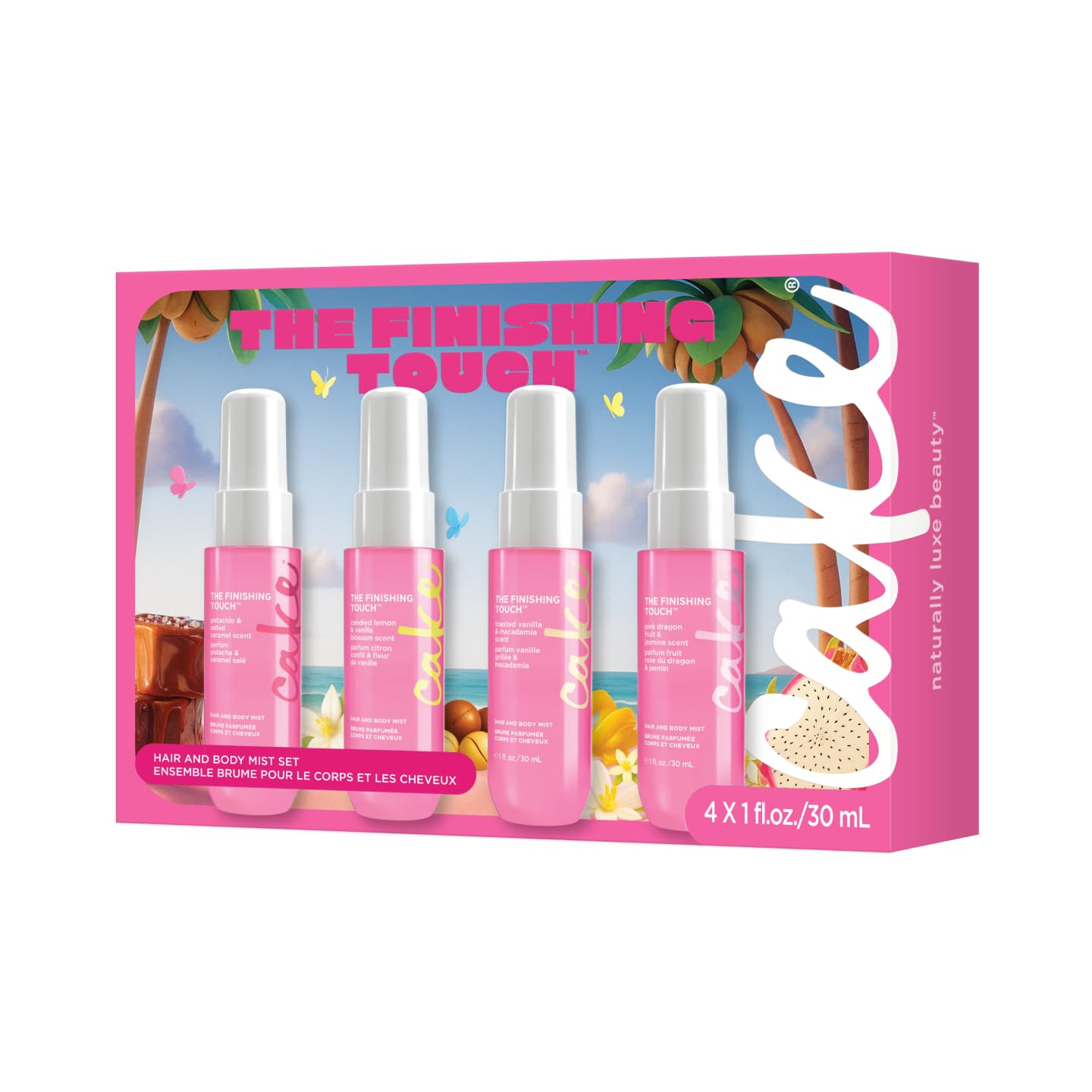 Cake Beauty Hair & Body Mist - Pistachio & Salted Caramel Scent | Infused with Vitamin E & Argan Oil - 6.8 Fl Oz / 200 mL