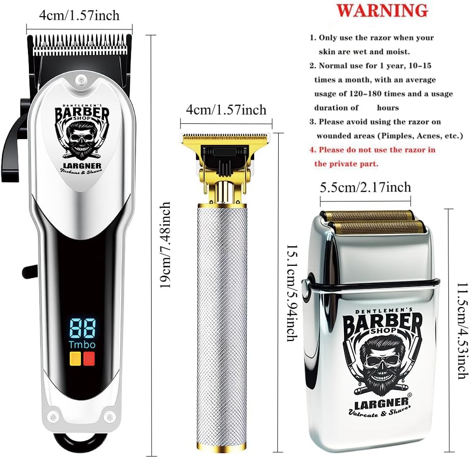 Professional Hair Clippers for Men - Cordless Hair Clipper with LCD Display | Barber Kit & Beard Trimmer
