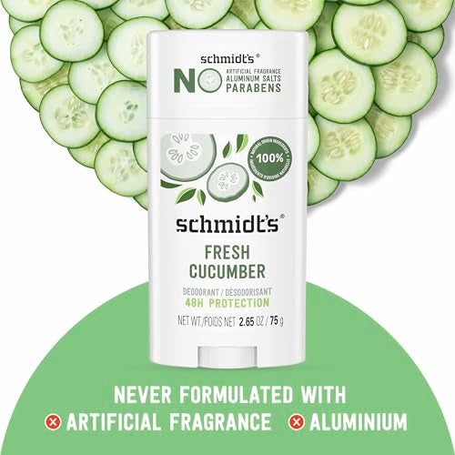 Schmidt's Vegan Deodorant Fresh Cucumber - 24-Hour Odor Protection
