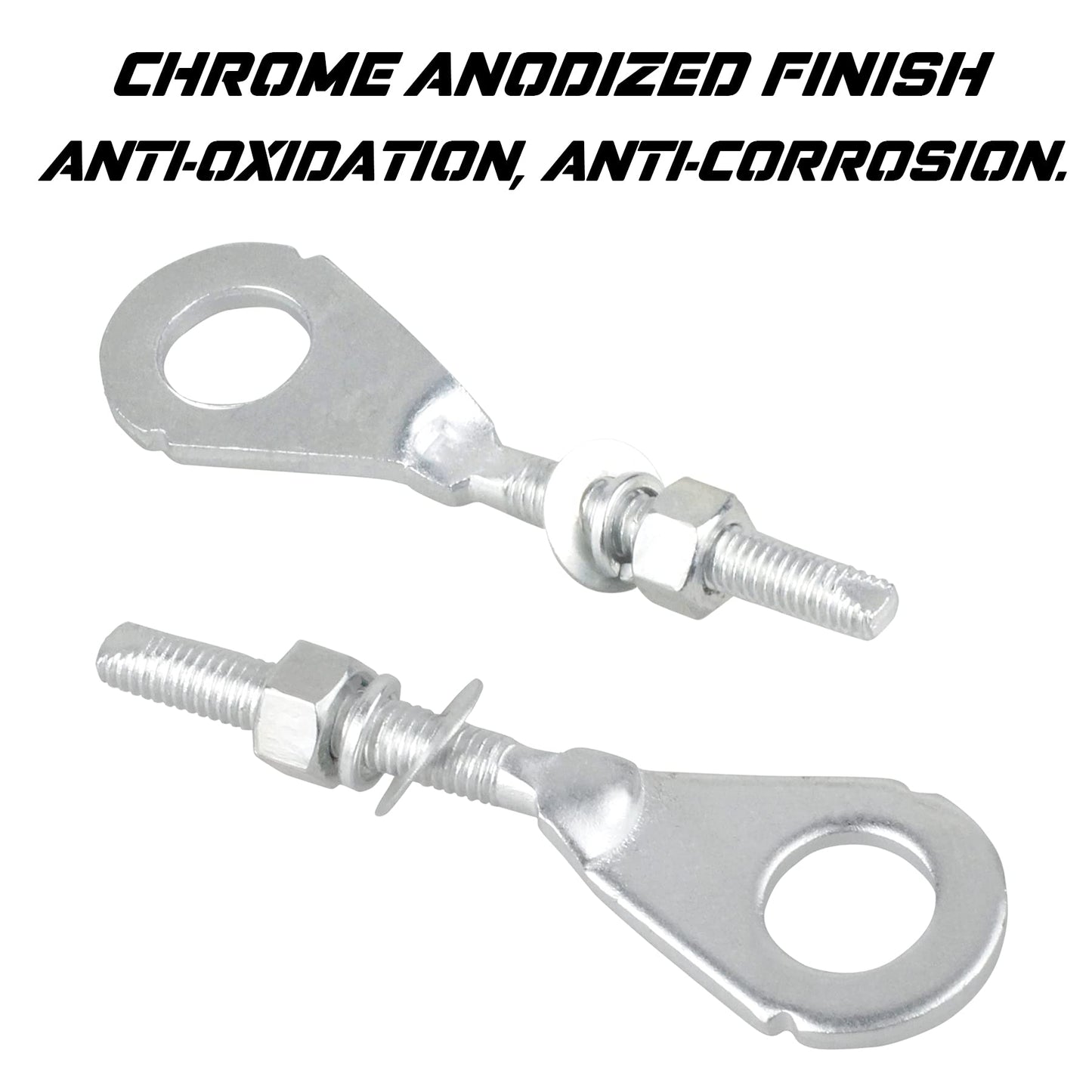 NTHREEAUTO Motorcycle Chain Adjuster Tensioner Metal Chain Axle Adjusters Compatible with Honda CT70 XR70R CRF50F C70 CRF100F CRF70F CRF80F XR75 XR80 XR100 (80MM）