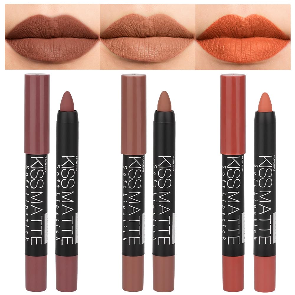 Matte Lipstick - Long-Lasting Velvet Lip Crayon with Waterproof Formula | Smooth Lightweight Lip Color, 08