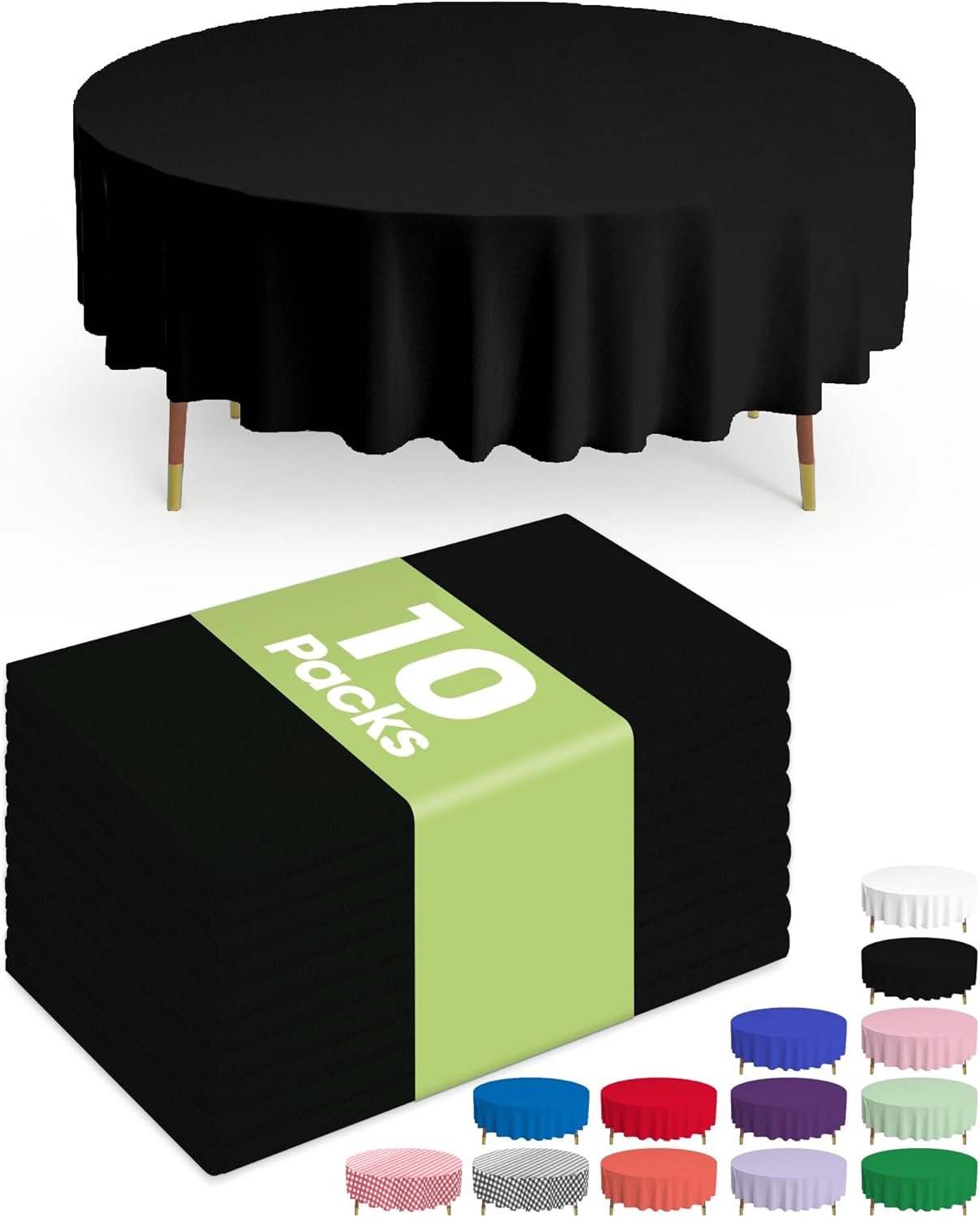 Plastic Table Cloths - 10 Pack Disposable 54 x 108 Inch for Parties, Picnics & Weddings | Rectangle White