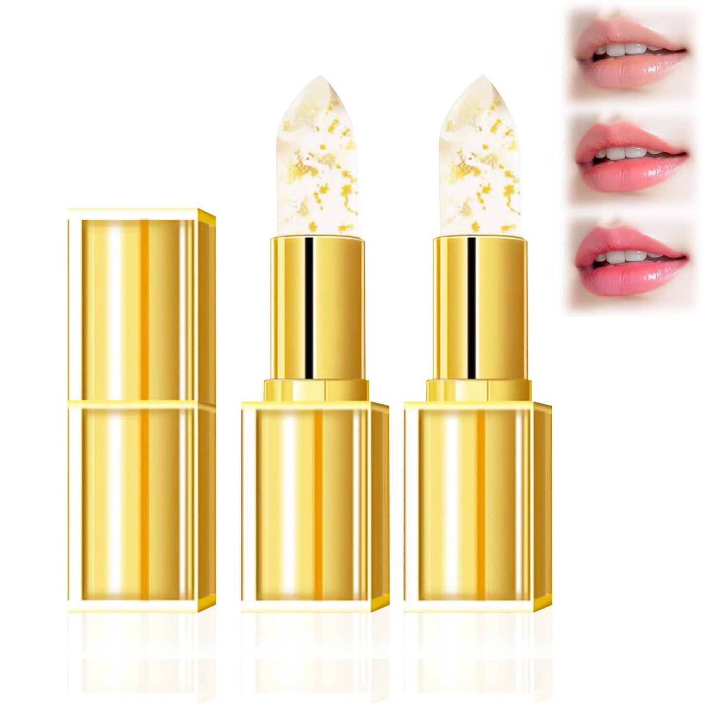 Iiglitch 2026 New Upgraded Color Changing Lipstick for Women, pH Adjusting Lipstick, Clear Lip Stick That Changes Color, Long Lasting 24 Hours Moisturizing Shine Lip Gloss (2Pcs)