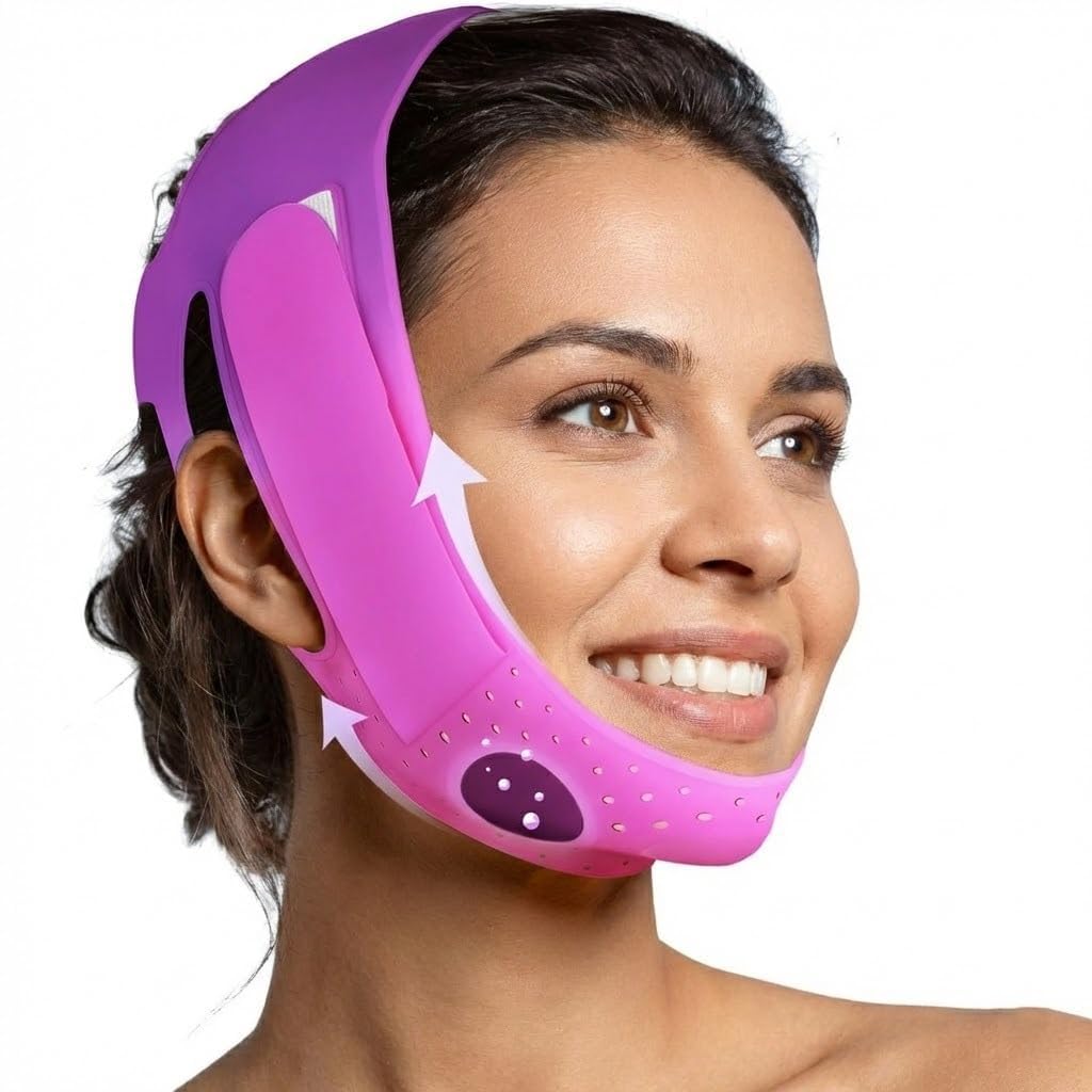 AELuxLas Chin Strap for Sleeping - Soft Silicone Double Chin Reducer Eliminator for Women Men, Reusable V Line Chin Lifting Mask Face Slimming Strap, Breathable Face Shaper For jawline And Double Chin