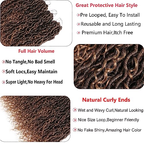 Ahrencan 14 Inch Boho Goddess Locs Crochet Hair - 5 Packs, T1B/30#