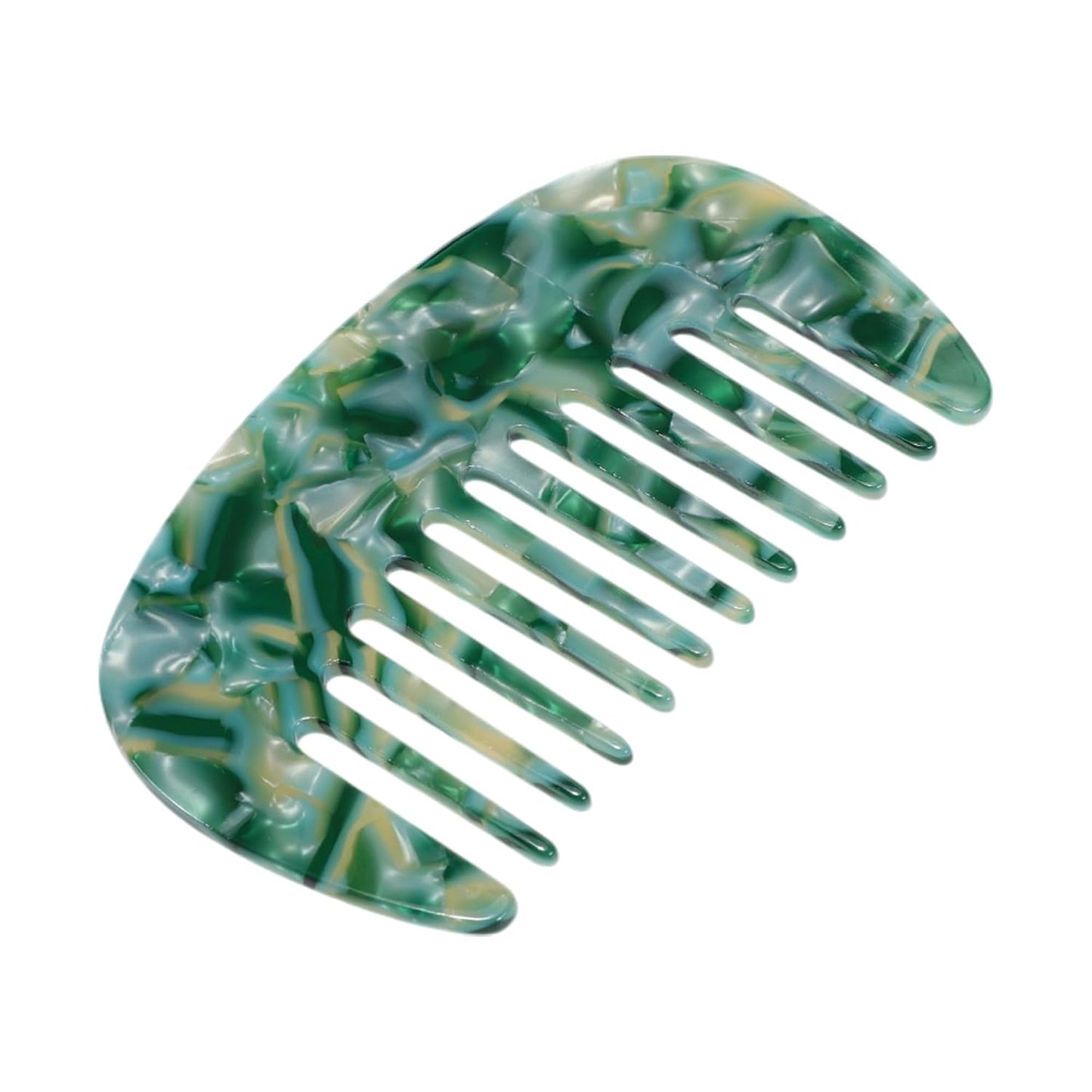 Wide Tooth Comb for Thick Curly Hair - Anti-Static Travel Comb | Emerald Green