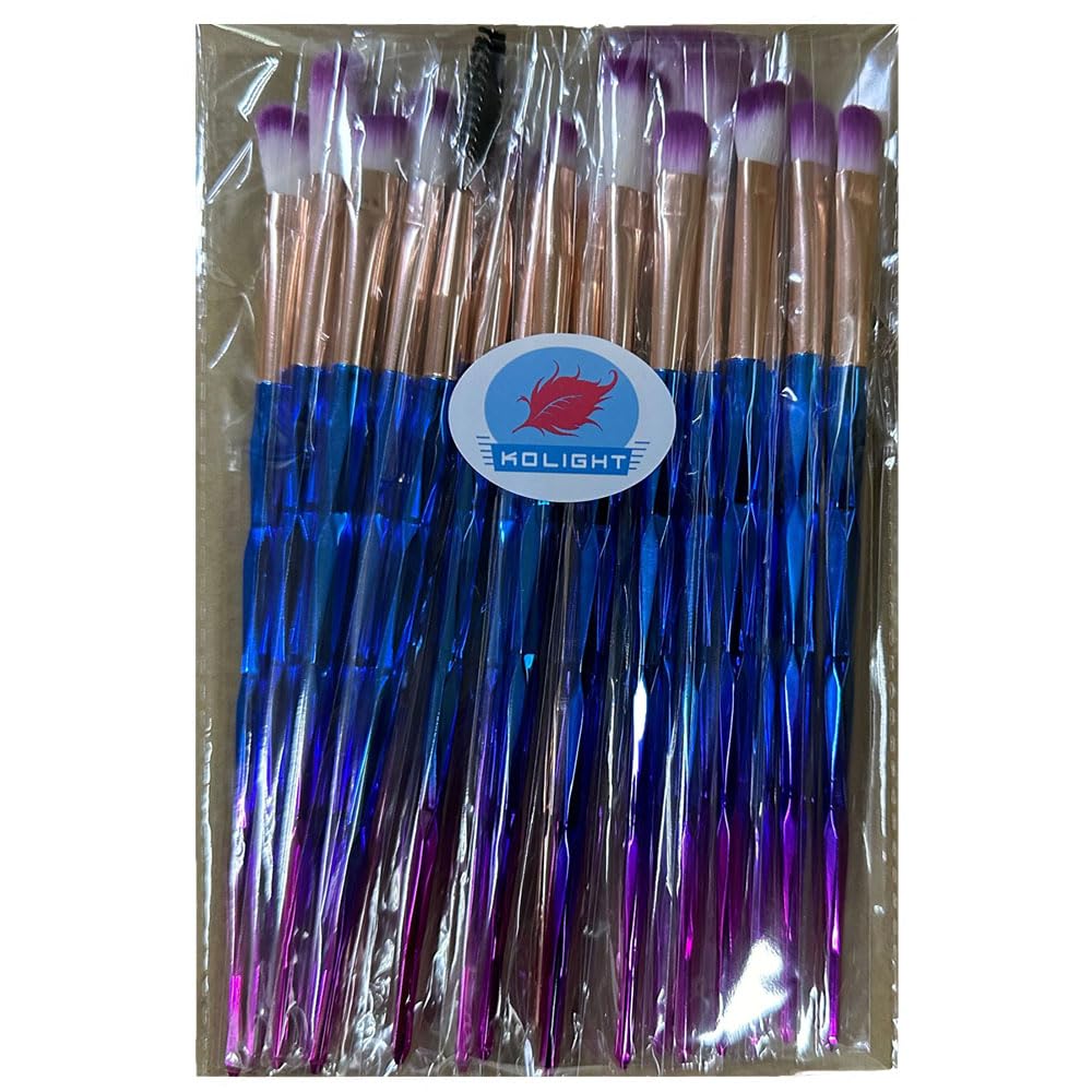 Cosmetic Makeup Brush Set - 20-Piece Eye Shadow, Eyeliner & Foundation Sponges | Purple