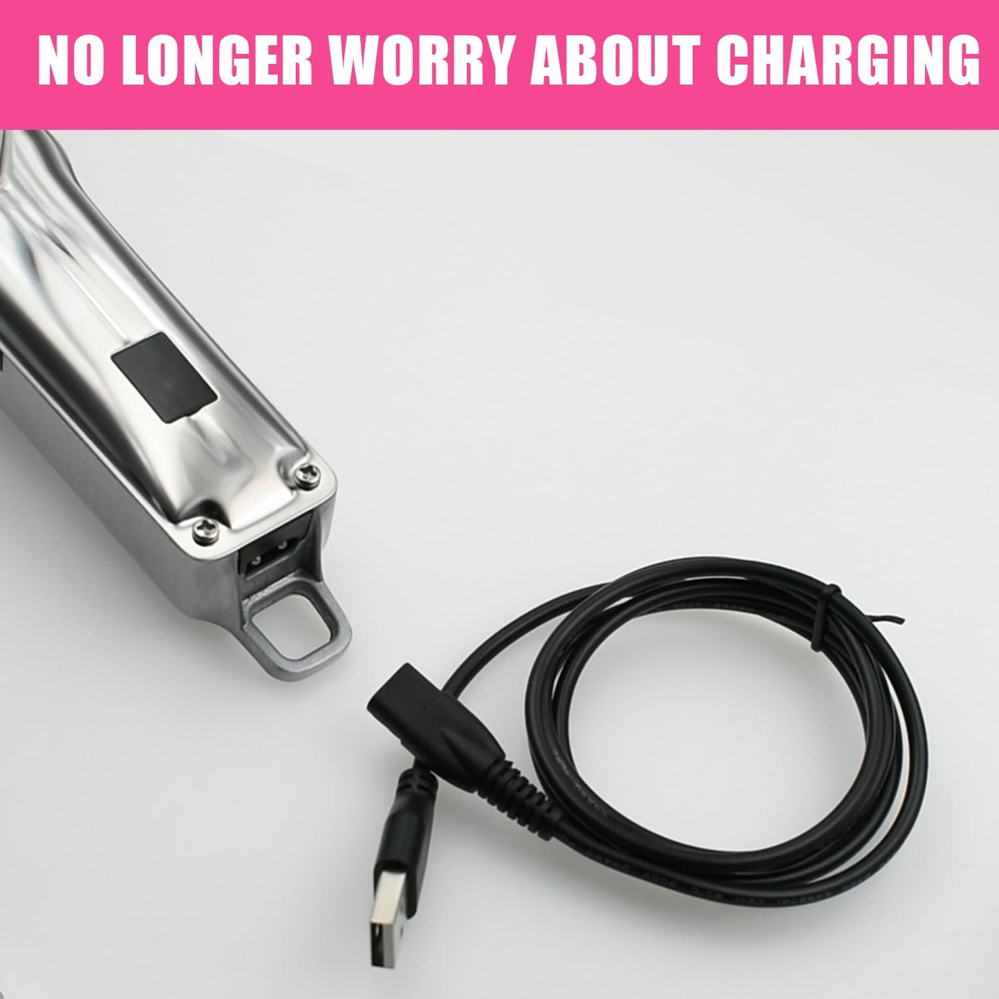 Pinkind Replacement Charger for Limural Hair Clippers, Trimmer Charger Cord Compatible with Limural Electric Shavers for Men, USB Charging Cable Power Cord Supply Adapter