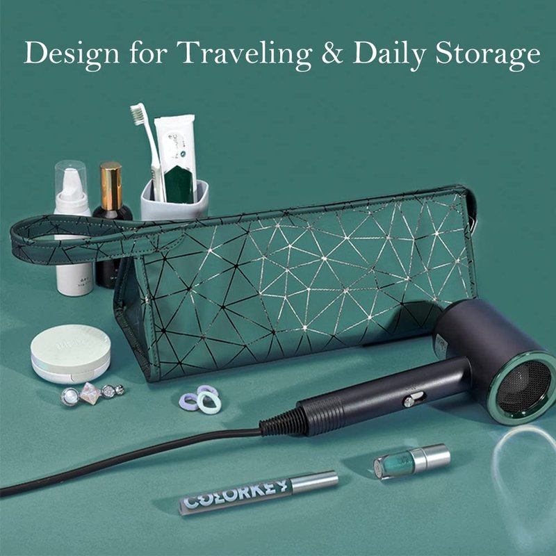 Ezindraw Travel Case Compatible with Dyson Airwrap & Curling Iron/Shark Flexstyle, Portable Carrying Waterproof Organizer for Hair Attachments, Portable Storage Case for Hair Dryer (Emerald Green)