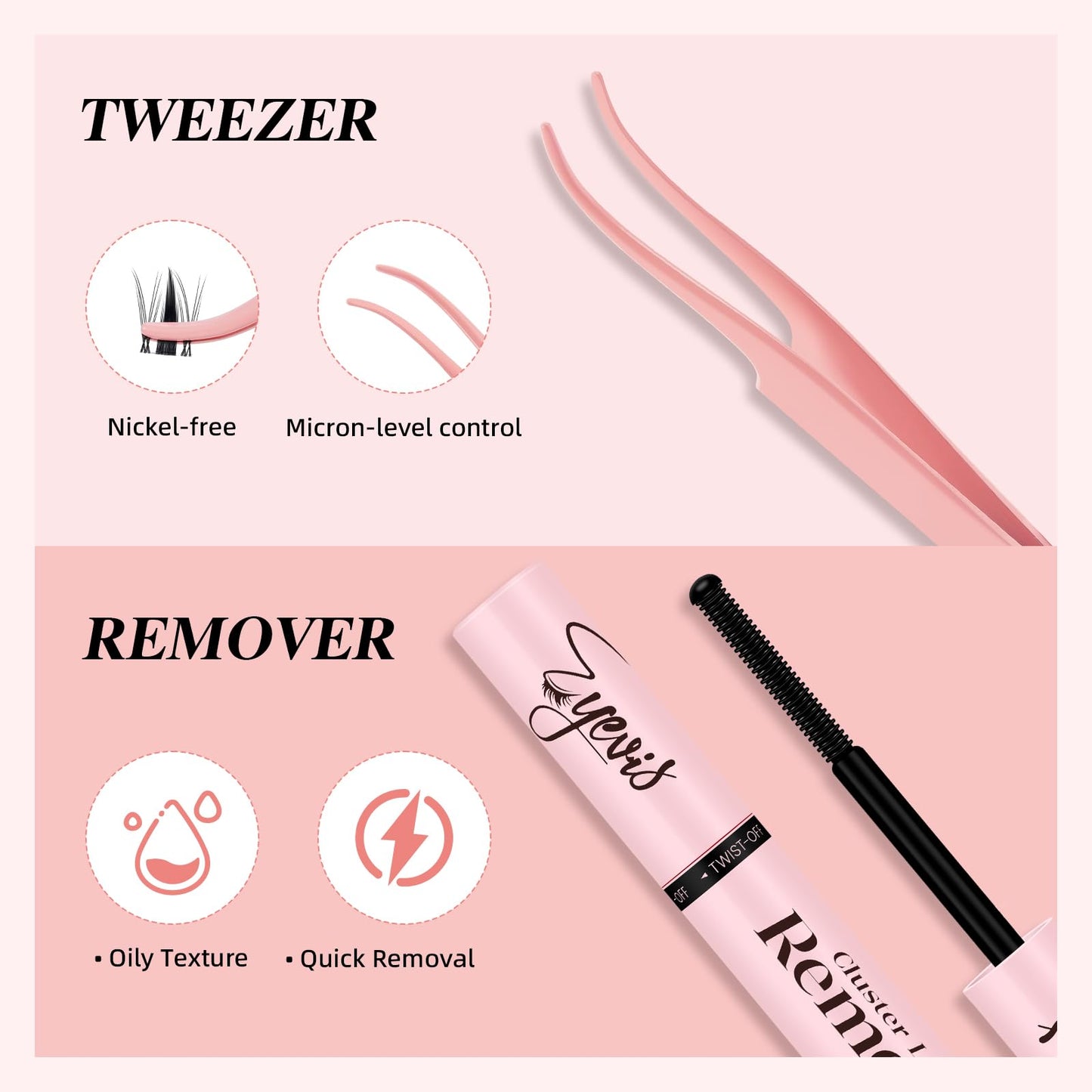 EYEVIS Fairy Lash Clusters Kit 144PCS Ultra-Thin Invisible Band Lash Extension Kit 8-18mm Manga Eyelash Extension Kit C Curl Lash Clusters Wet-Look Anime DIY at Home （Fairy Kit,8-18mm）