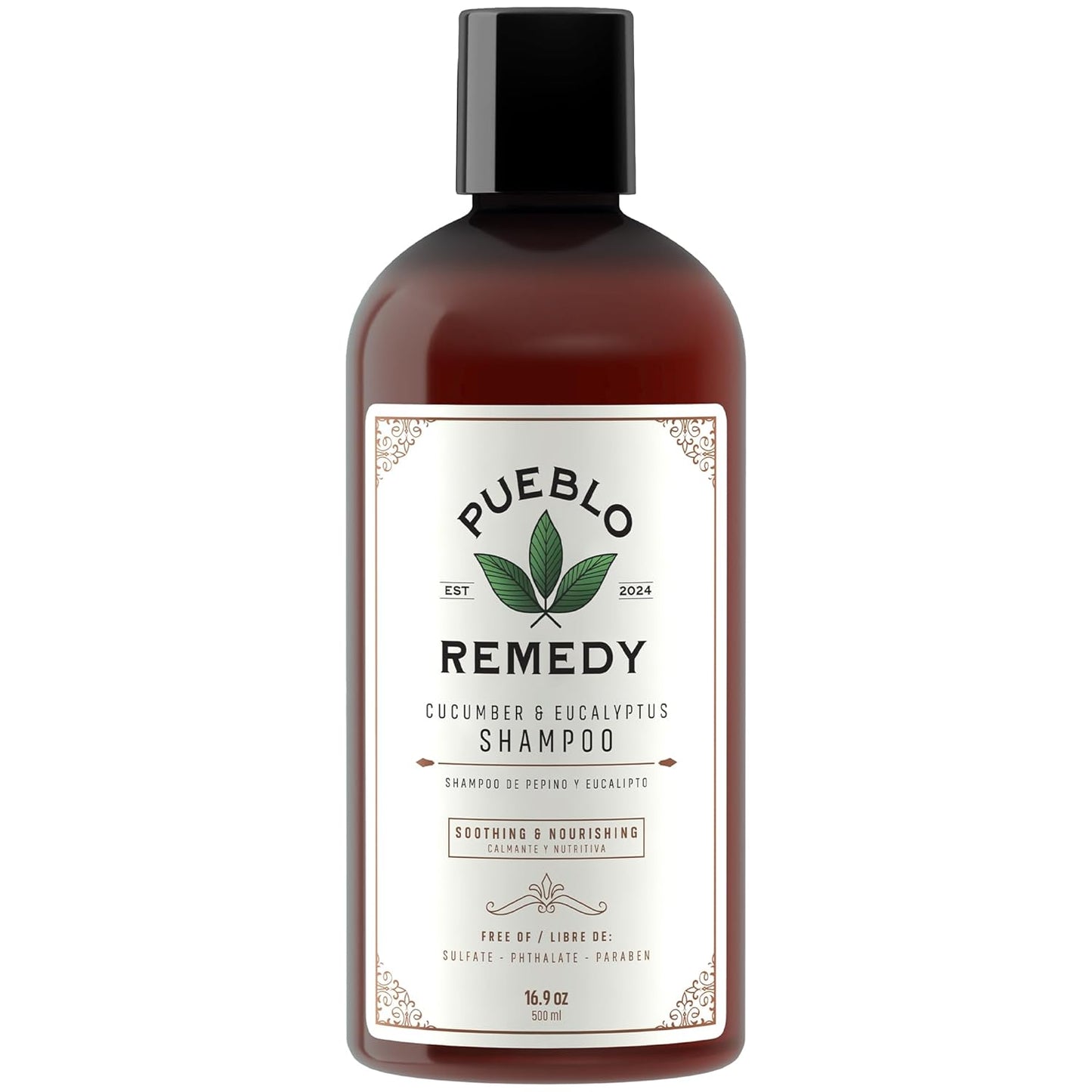 Pueblo Remedy Shampoo - Cucumber & Eucalyptus | Vegan, Cruelty-Free Hair Care, 16.9 Oz