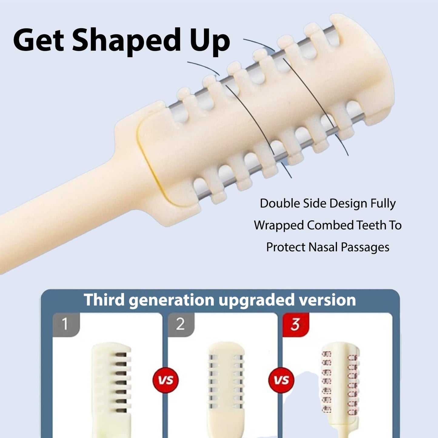 10 Pcs 2-in-1 Nasal Cutter, Upgrade Double Sided Nose Knife, 360 Nostril Hair Remover Tool, Trimmer for Men, Women, Soft Cleaning Brush