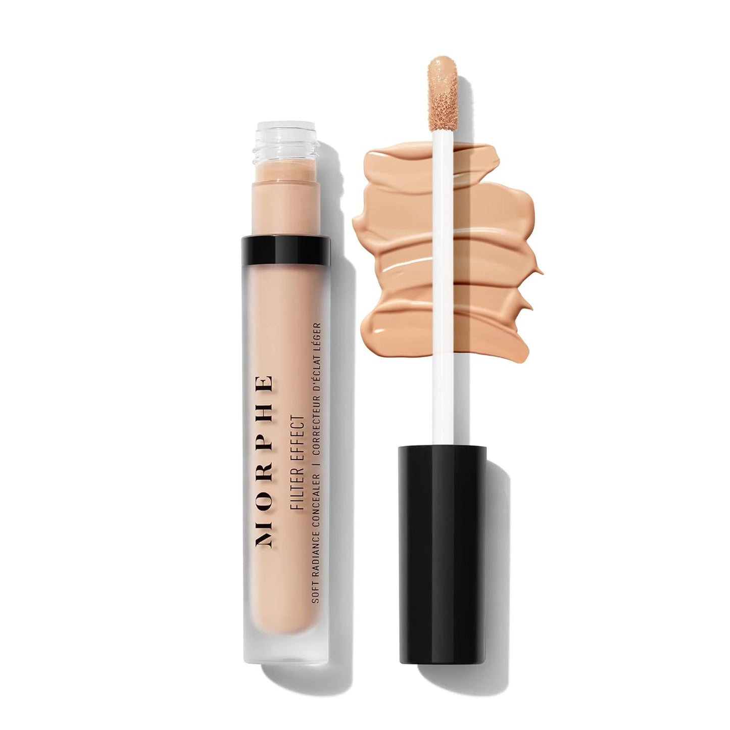 Morphe Filter Effect Soft Radiance Concealer - Buildable Liquid Makeup with Hyaluronic Acid & Pomegranate | Deep 34 (Cool) 0.12 fl oz