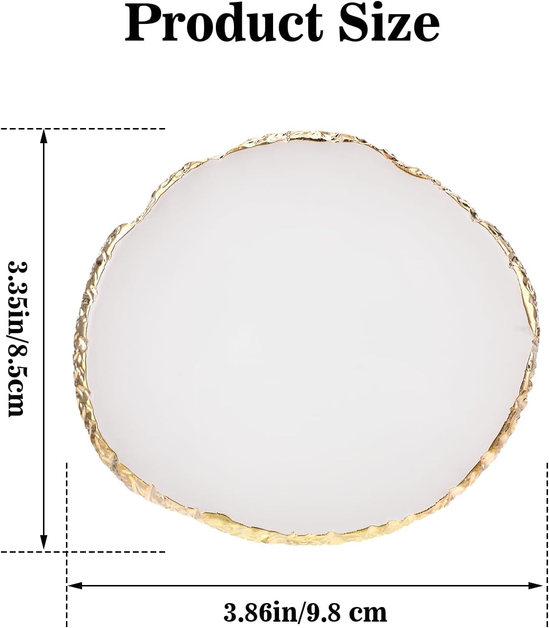 Resin Art Palette - Gold Edge Makeup Mixing Tray for Nail Art & Gel Design | DIY White