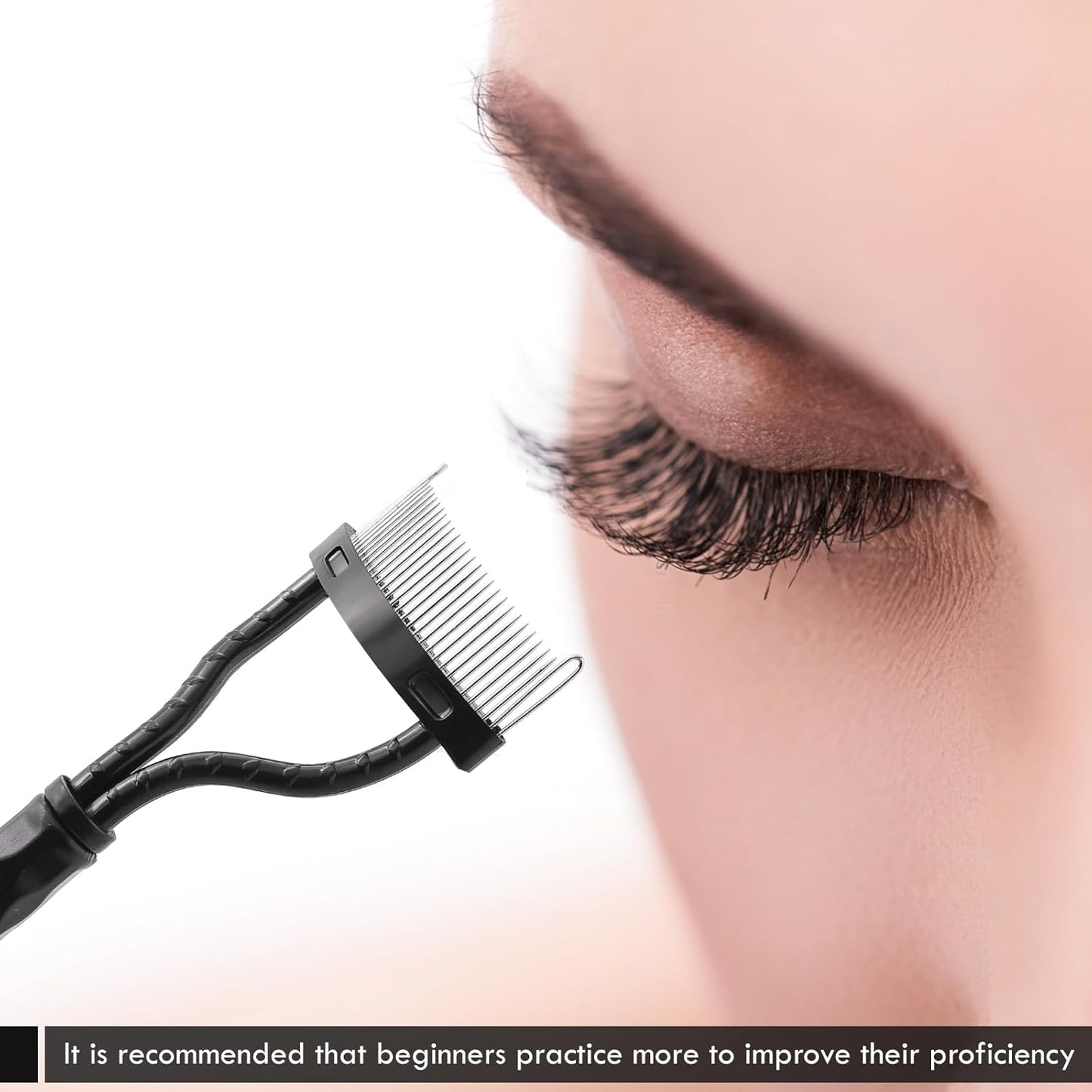 Eyelash Comb Separator - Arc Designed Eyelash Definer Applicator with Cover | 2 Pcs Black