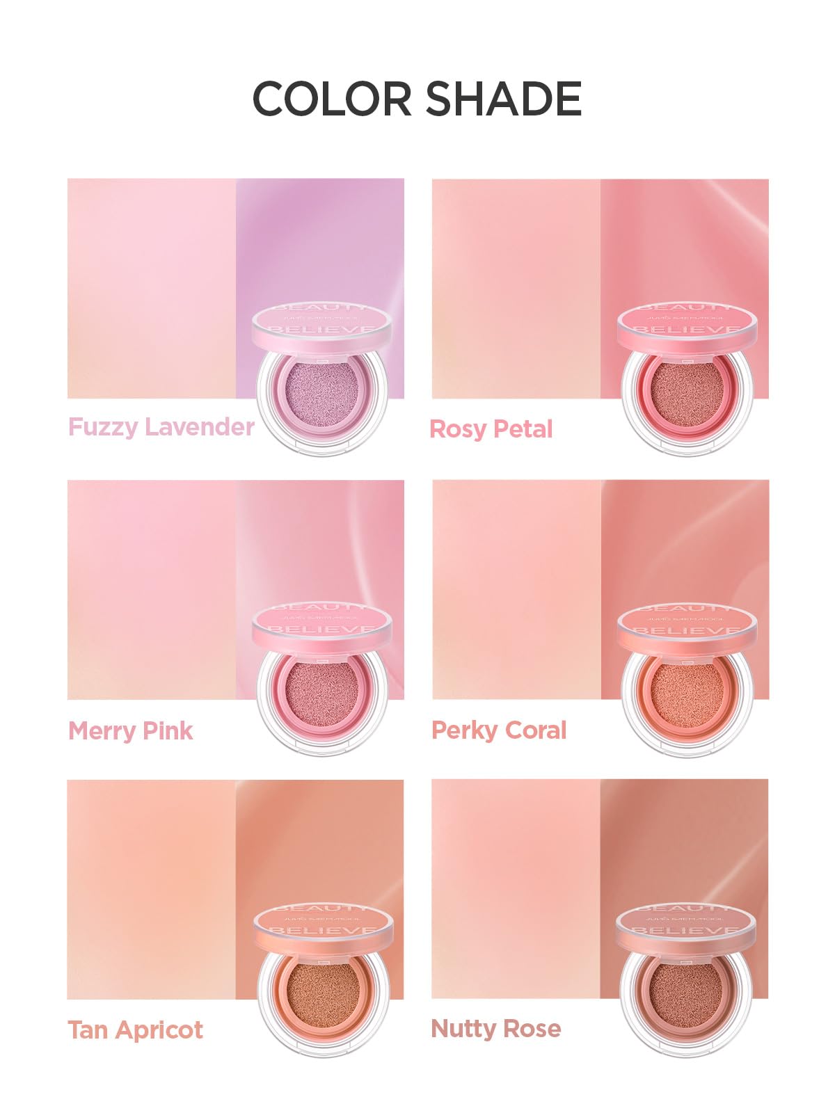JUNG SAEM MOOL Artist Cushion Blush | Easy to Blend with Puff, Buildable Liquid Blush for Cheeks with a Natural & Matte Finish, Korean Makeup (Blur | Fuzzy Lavender)