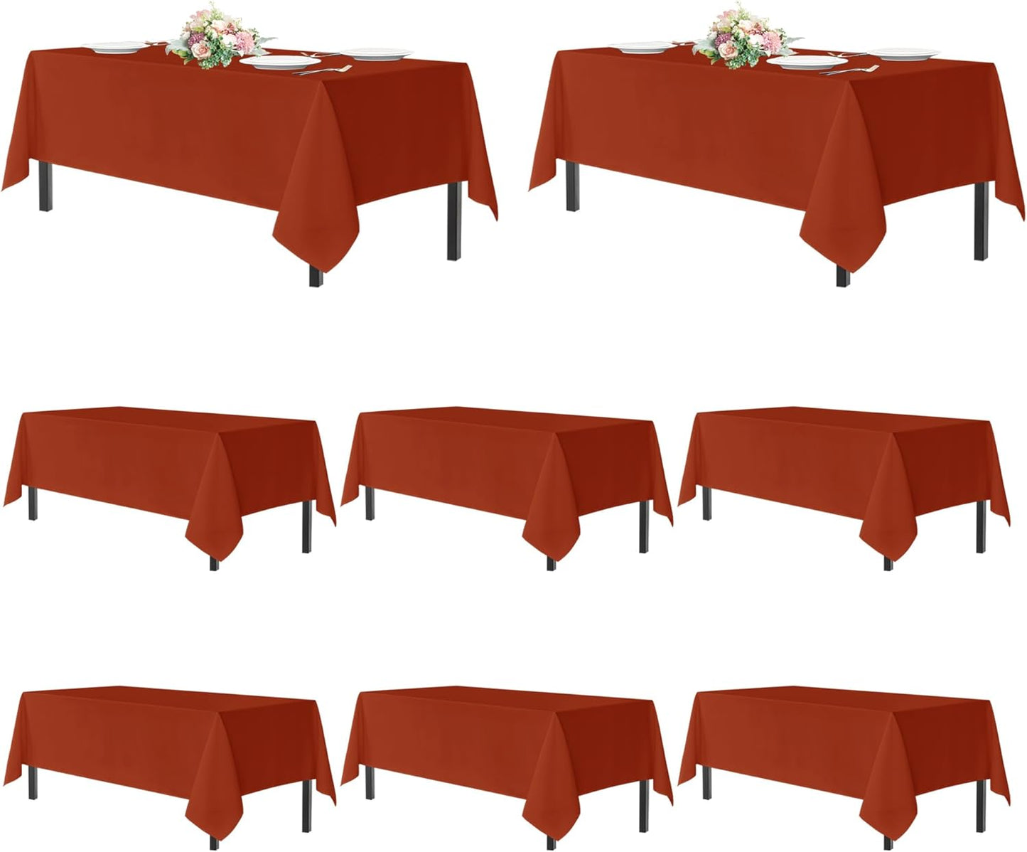 White Rectangle Tablecloth 60 x 102 Inch - Stain & Wrinkle Resistant Polyester for Dining, Buffets & Camping