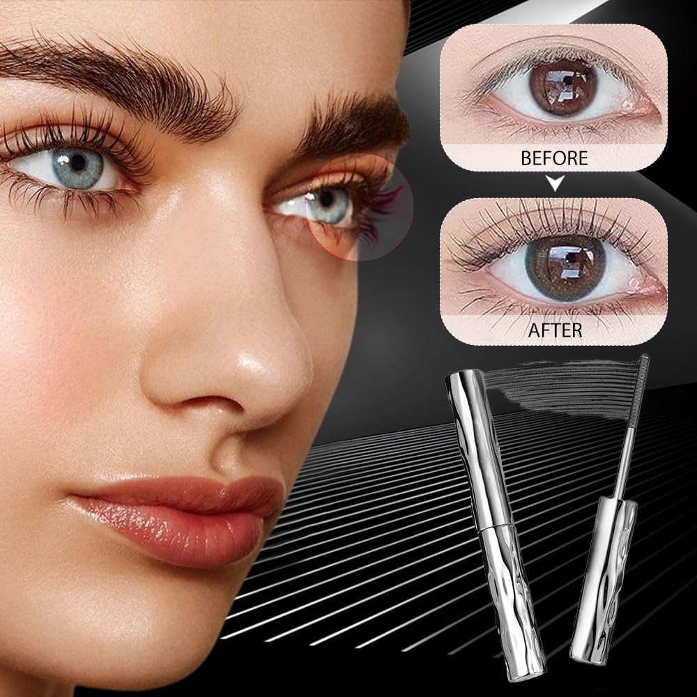 Metal Wand Mascara - Waterproof Tubing Formula for Volume & Length | Long-Lasting Curling Eyelash Primer (1 Pcs)