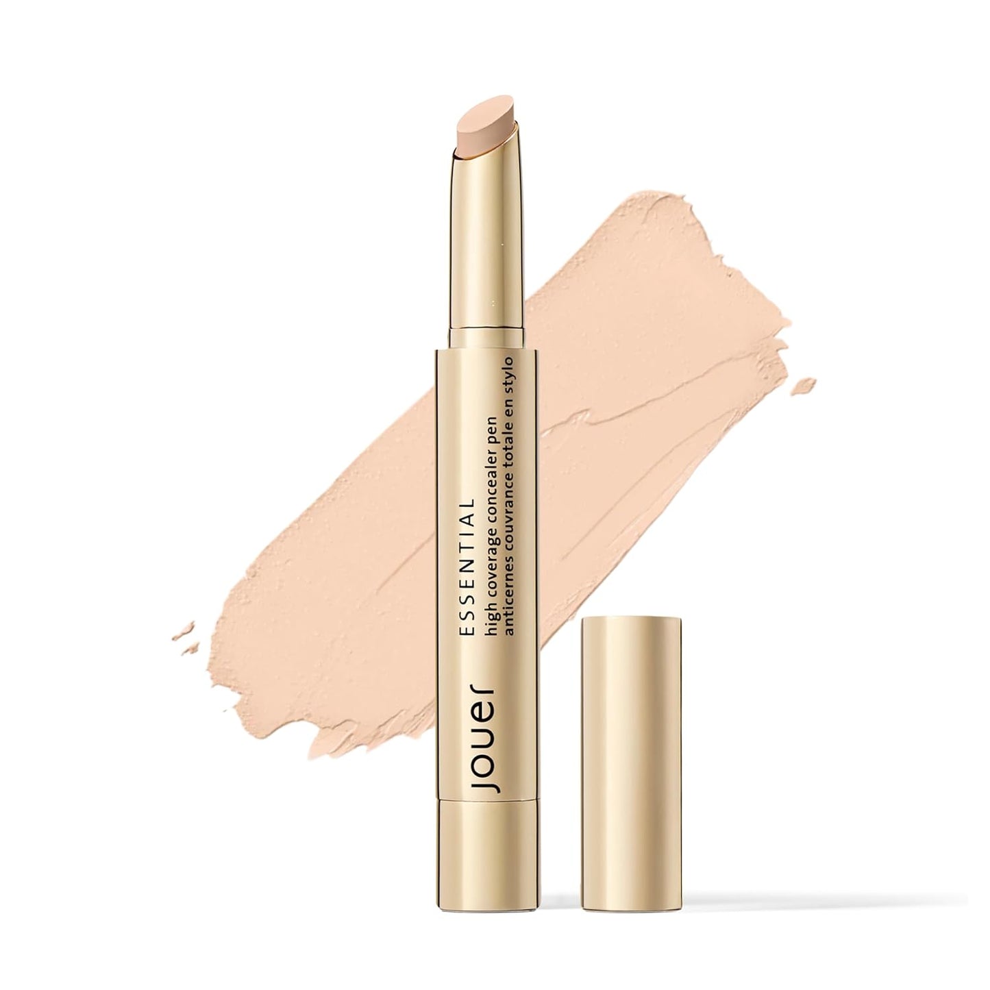 Jouer Essential High Coverage Concealer Pen - Brightening Under Eye Concealer for Dark Circles | Hyaluronic Acid & Vitamin E