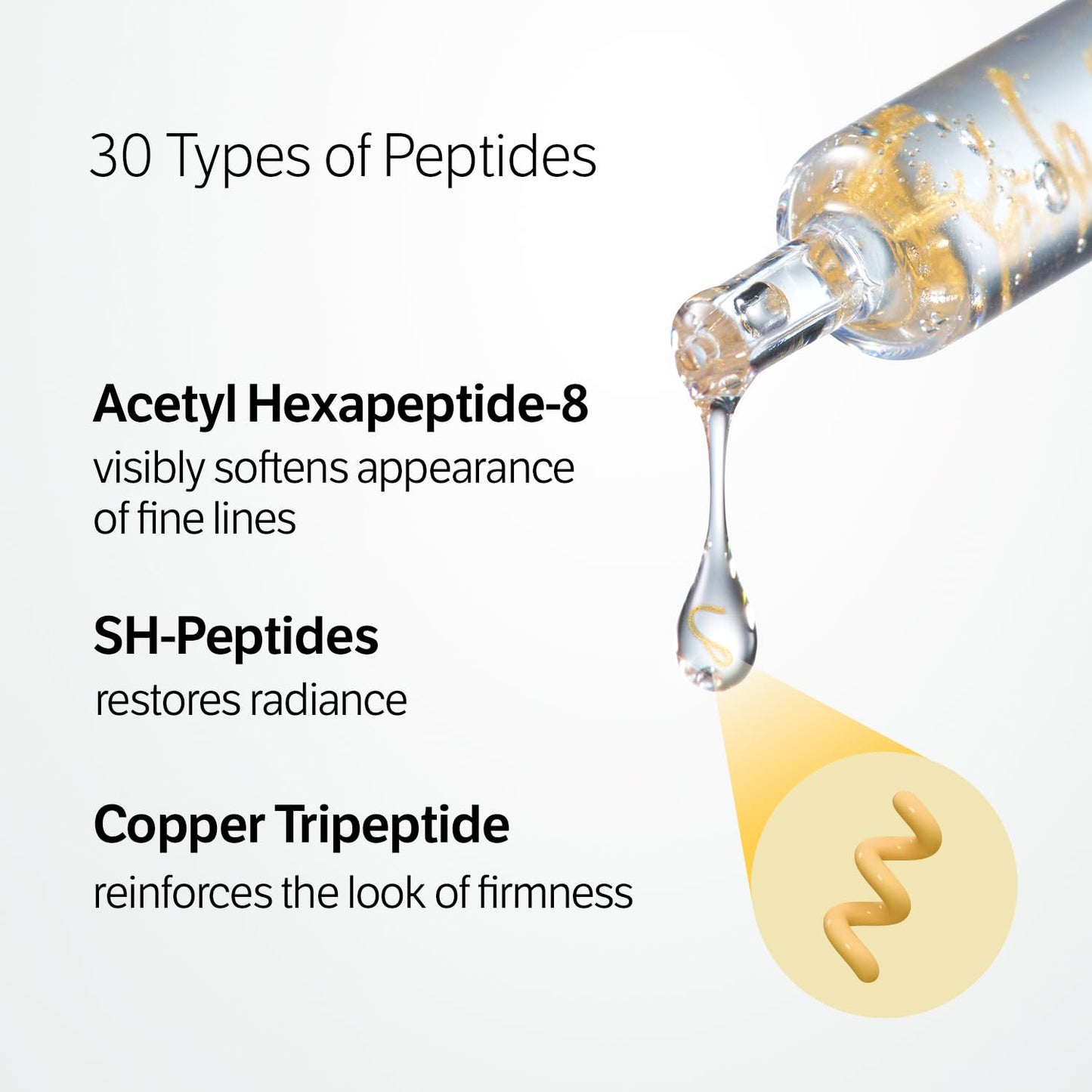 Glow Intensive Silk Peptide Ampoule - Copper Peptides Serum for Hydration & Smooth Skin | 1.35 fl oz