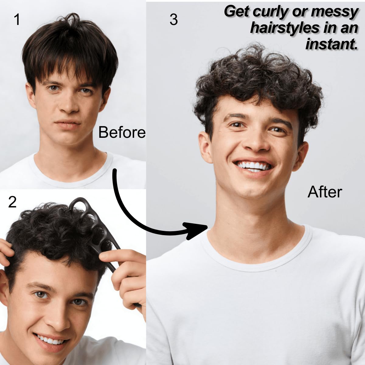 Upgraded Texture Comb Set - Volumizing Root Lift Tool for Curly Hair | Wide Tooth Detangling Combs, Portable Styling Tools
