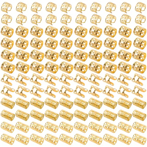 Gold Hair Braids Dreadlock Non-Piercing Ear Clip Beard Cuffs