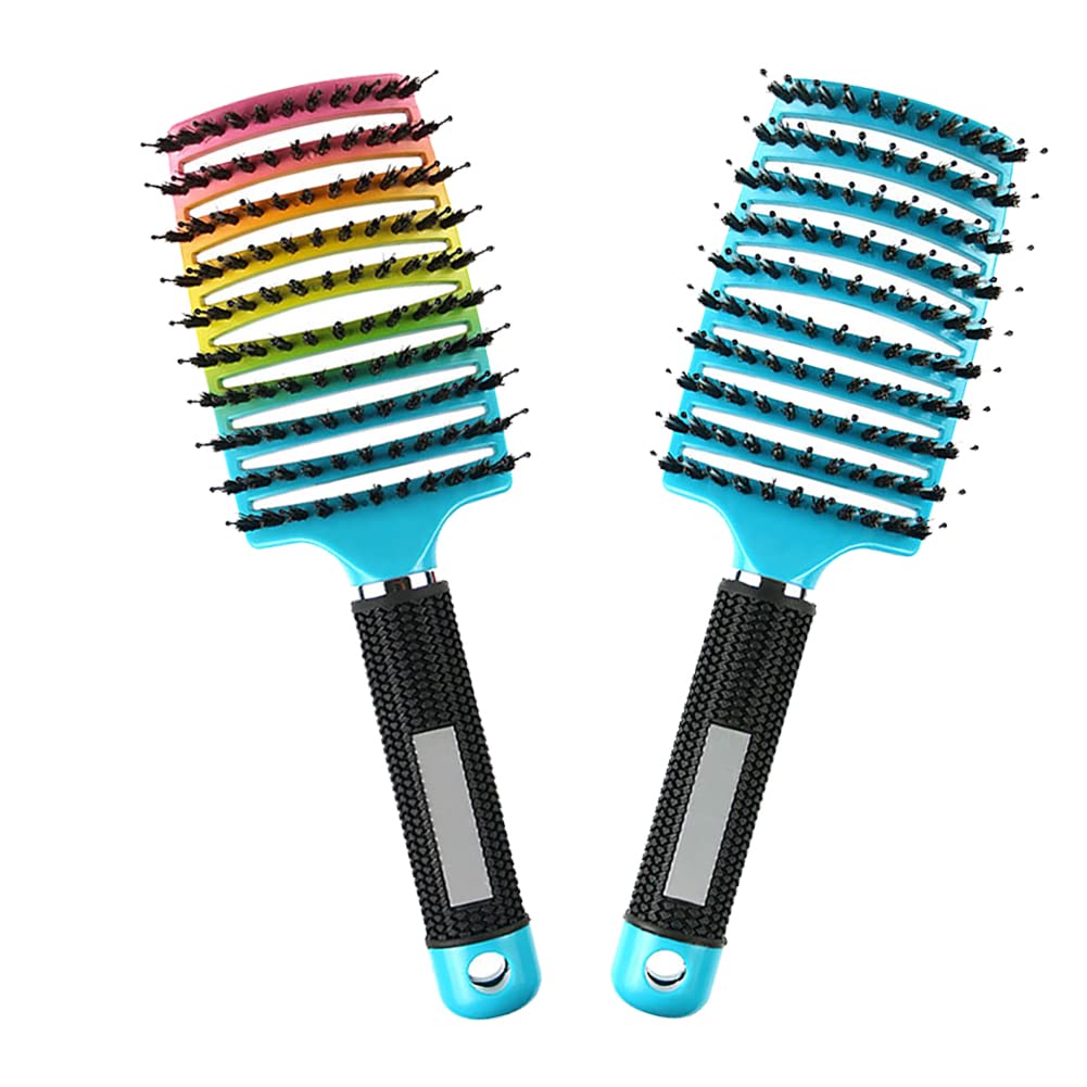 Ultra Detangling Brush - Magical Hairbrush for Wet or Dry Hair | Fast Drying, Massage Design (Pink & Purple)