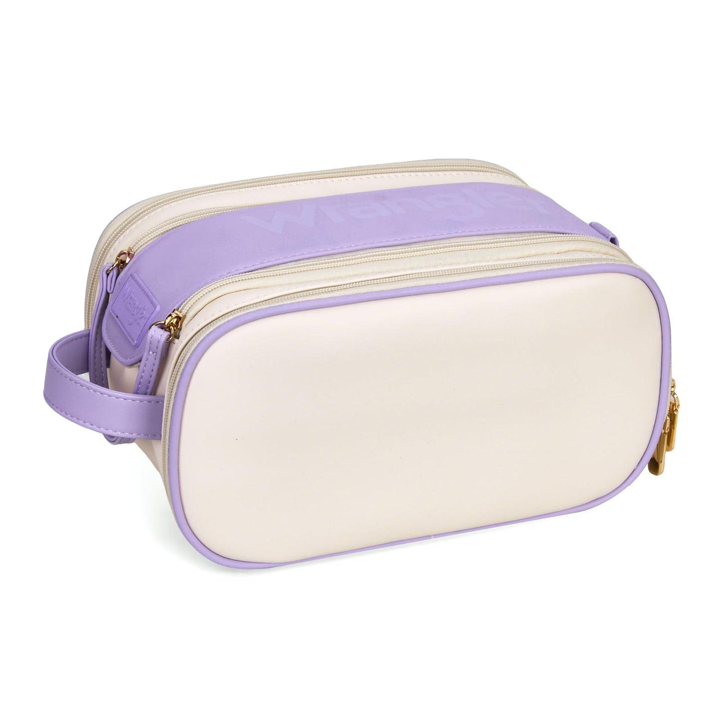 Montana West X Wrangler Large Makeup Bag Travel Toiletry Bag Portable Cosmetic Bag Make Up Organizer with Divider and Handle for Women WG393-9002BG-PP