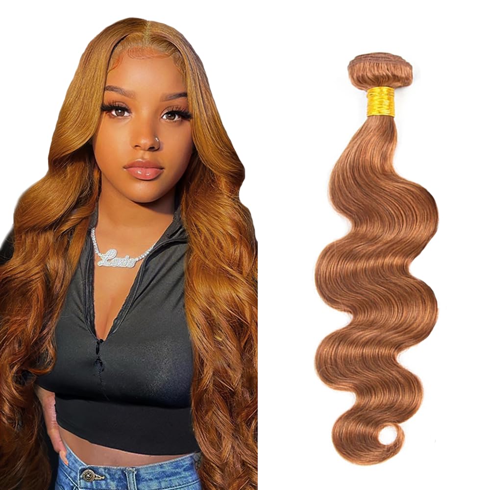 34 Inch Color #30 Bundles Brown Body Wave Human Hair Bundles Brazilian Unprocessed Virgin Hair 1 Bundle Color #30 Body Wave Bundle Hair Weave