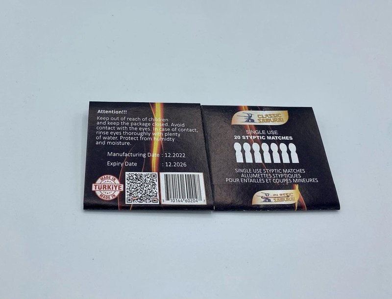 Classic Samurai Styptic Sticks for Razor Nicks - 6 Pack (120 Stix) Stops Bleeding Shaving Accessories for Men & Women.Ideal for Barbers, Salons, Travel or Personal