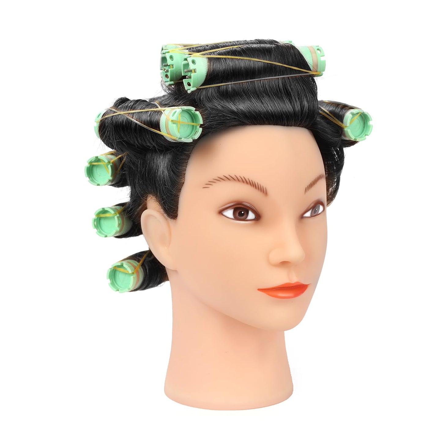 Human Hair Mannequin Head - Realistic Training Head for Hairdressers | Natural Black with Stand