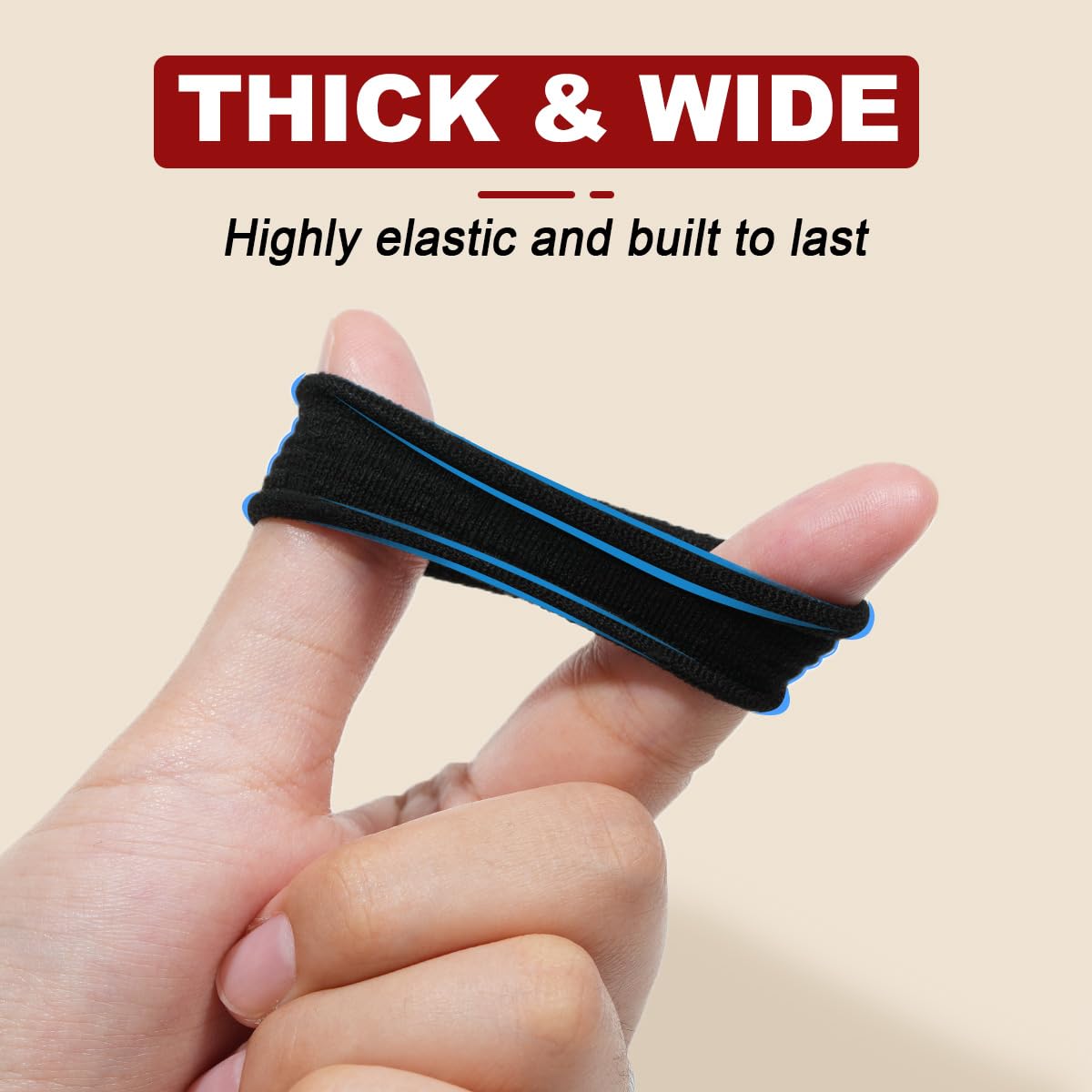 IKOCO Black Hair Ties - 150PCS No Damage Cotton Seamless Ponytail Holders for Thick Hair