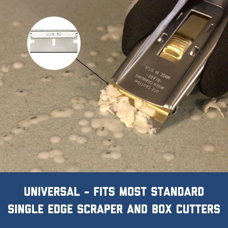 Single Edge Aluminum Backed Razor Utility Blades - 10-Pack - .009 In Made of High Carbon Steel for Extra Durability and Long Life - APBL-7037