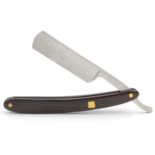 Straight Razor, Wooden Straight Edge Razor for Man Stainless Steel Manual Straight Razor, Cutthroat Rosewood Razor, Natural Wood Scale Vintage Razor Barber Razor
