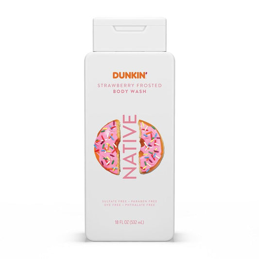 Native Body Wash - Dunkin Strawberry Frosted | Naturally Derived Ingredients, Sulfate & Paraben Free | 18 oz