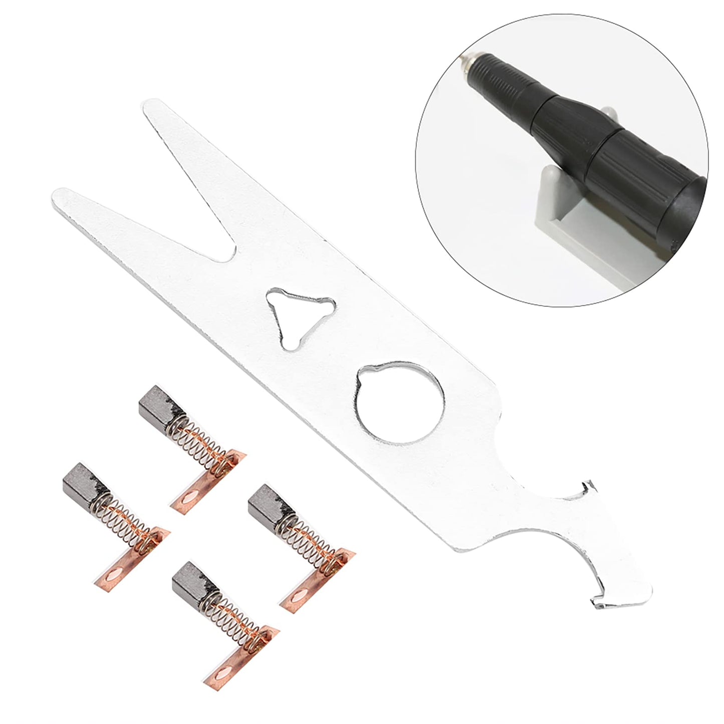 Nail Drill Manicure Tools 2 Pairs Carbon Brush Wrench Set Nail Drill Handpiece Accessory Replacement Part Nail Drill Handpiece Replacement Tools