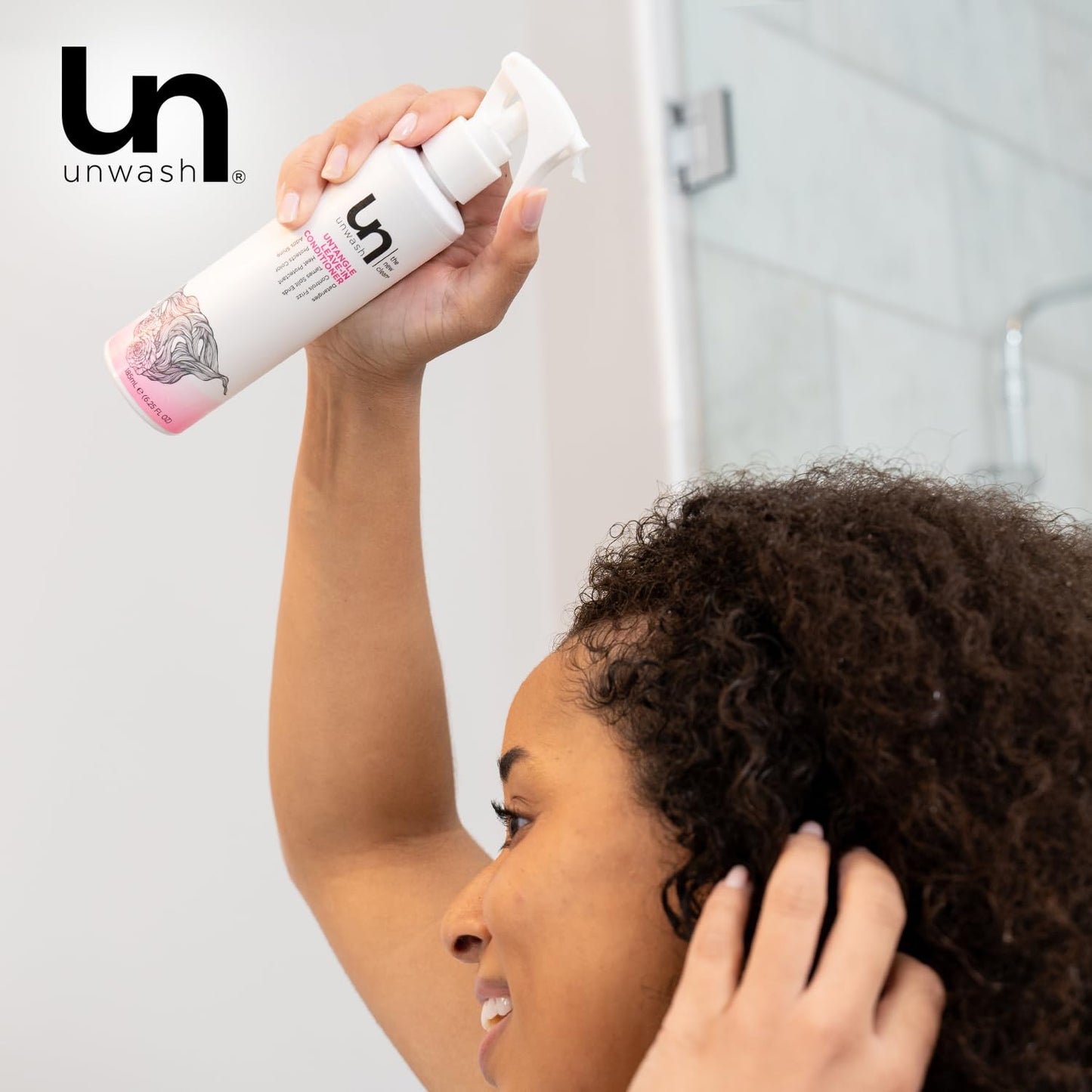 Unwash Untangle Leave-In Conditioner Spray - Detangles, Controls Frizz, Heat Protection, Vegan - 6.25 fl oz