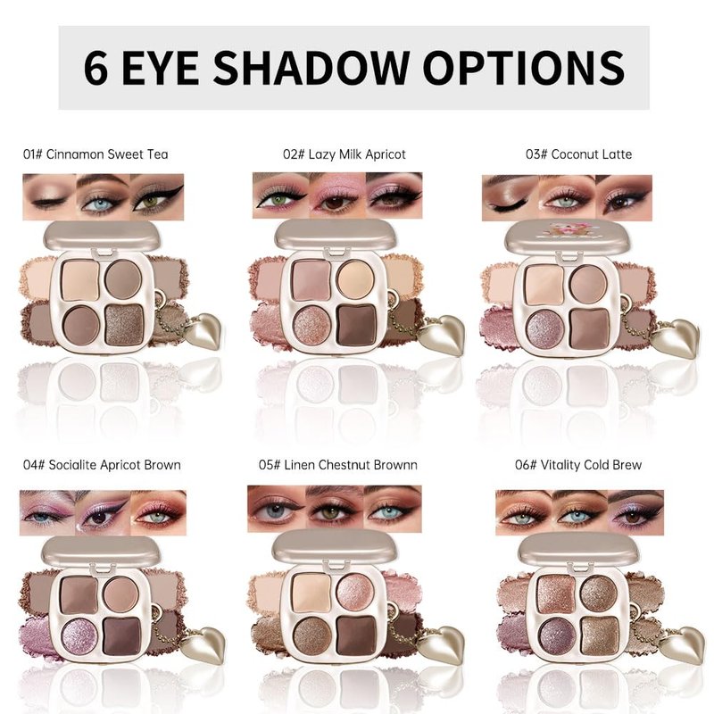 Neutral Nude Cool-Toned Eyeshadow Palette - Matte & Shimmer, High-Pigment, Waterproof Mini Smokey Eye & Contour Palette