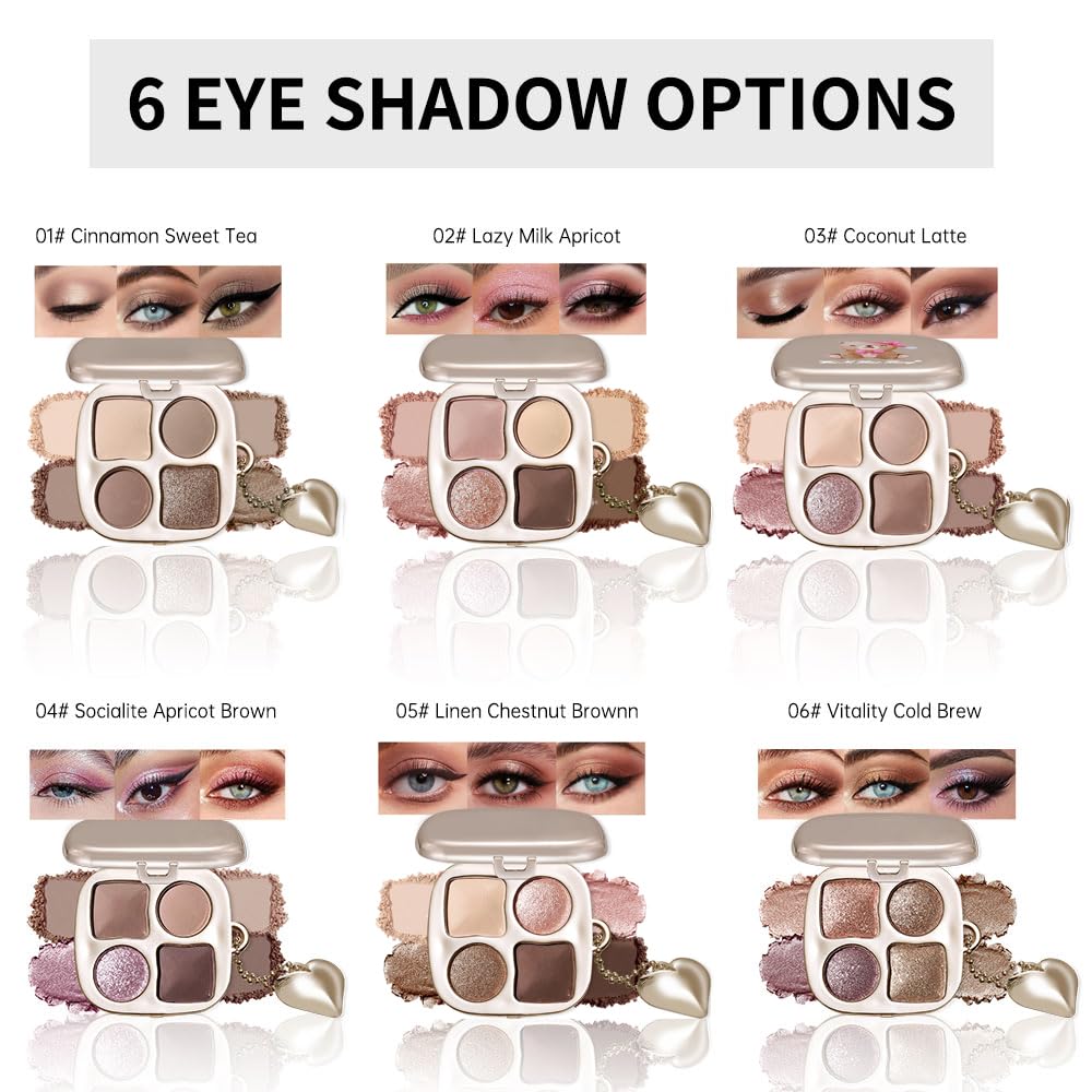 Warm Neutral Nude Eyeshadow Palette - Matte & Shimmer, High Pigment | Mini Everyday Makeup for All Eye Colors