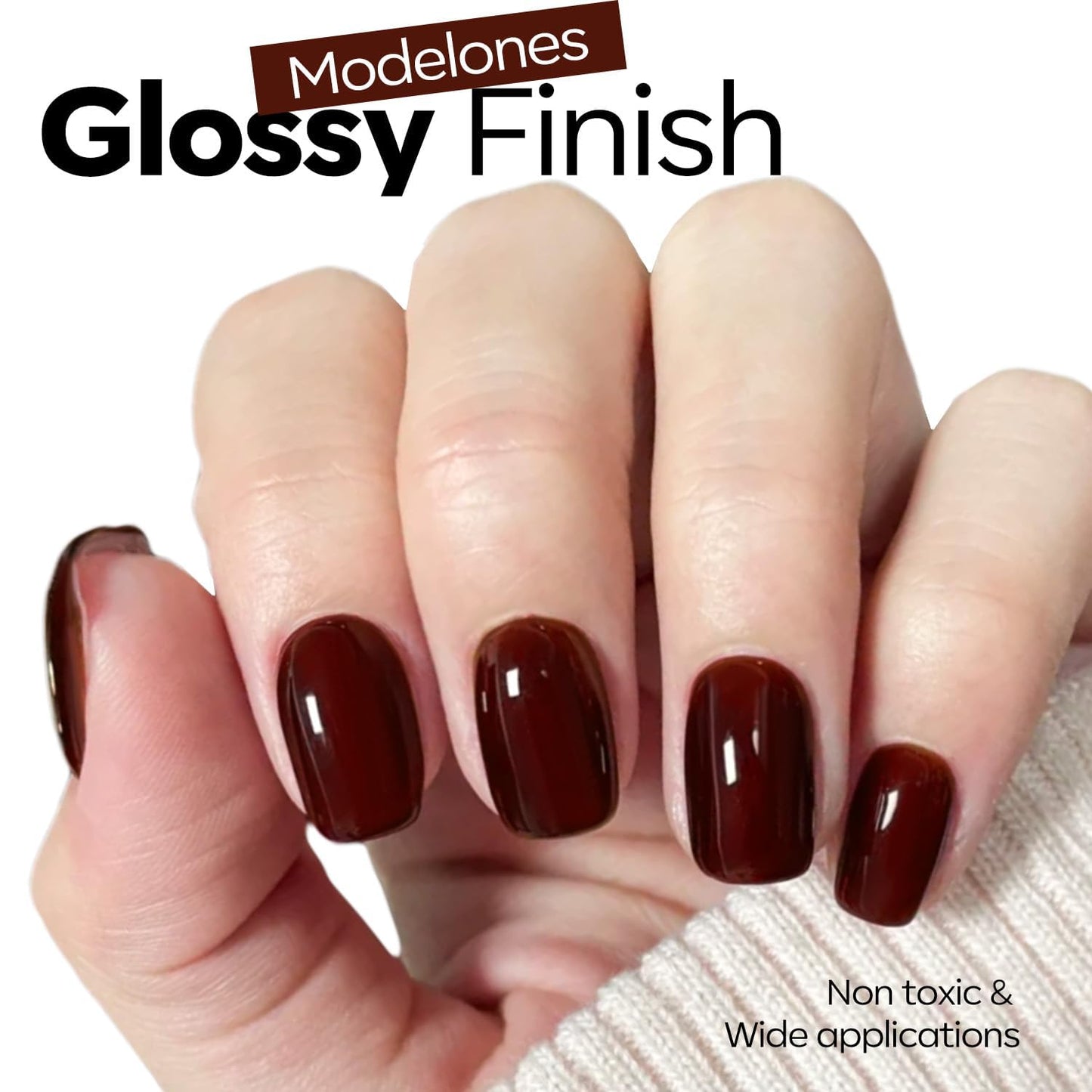 modelones Gel Nail Polish Red Burgundy Nail Dark Red Brown Gel Nail Polish Soak Off Nail Art Manicure 15 ML