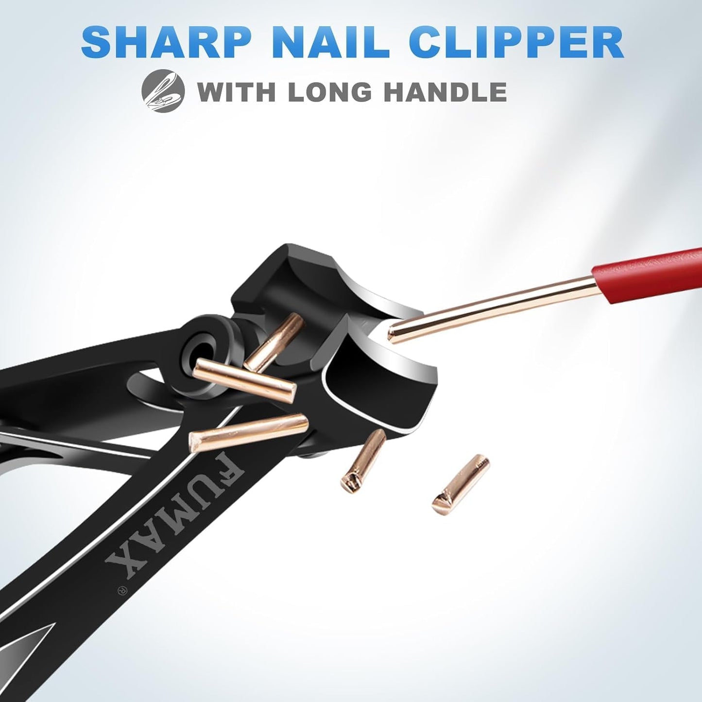 Thick Toenail Clippers for Seniors - Heavy Duty Wide Jaw Nail Cutter | Black