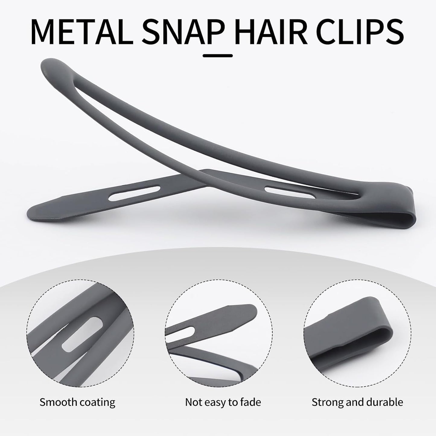 Matte Snap Hair Clips - 20PCS Non-Slip Metal Barrettes for Women & Girls | 2.4 Inch, 4 Colors