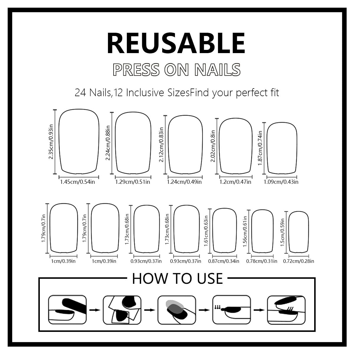 Press On Nails - Medium Oval Pink Fake Nails with Summer Designs | 24 Pcs Reusable Glossy Full Cover