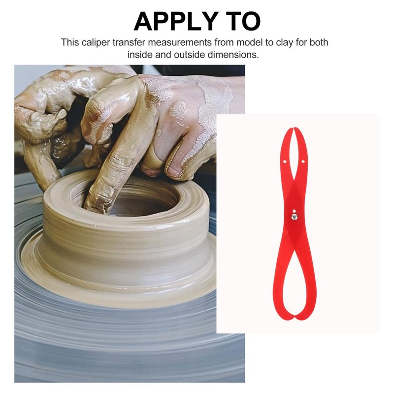 POPETPOP Clay Sculpture Measuring Tool- 6 Inch Red Clay Sculpture Plastic Tool Pottery Clay Tool Bent Leg Ceramic Carving Tool for Pottery Gauge Shaping and Carving