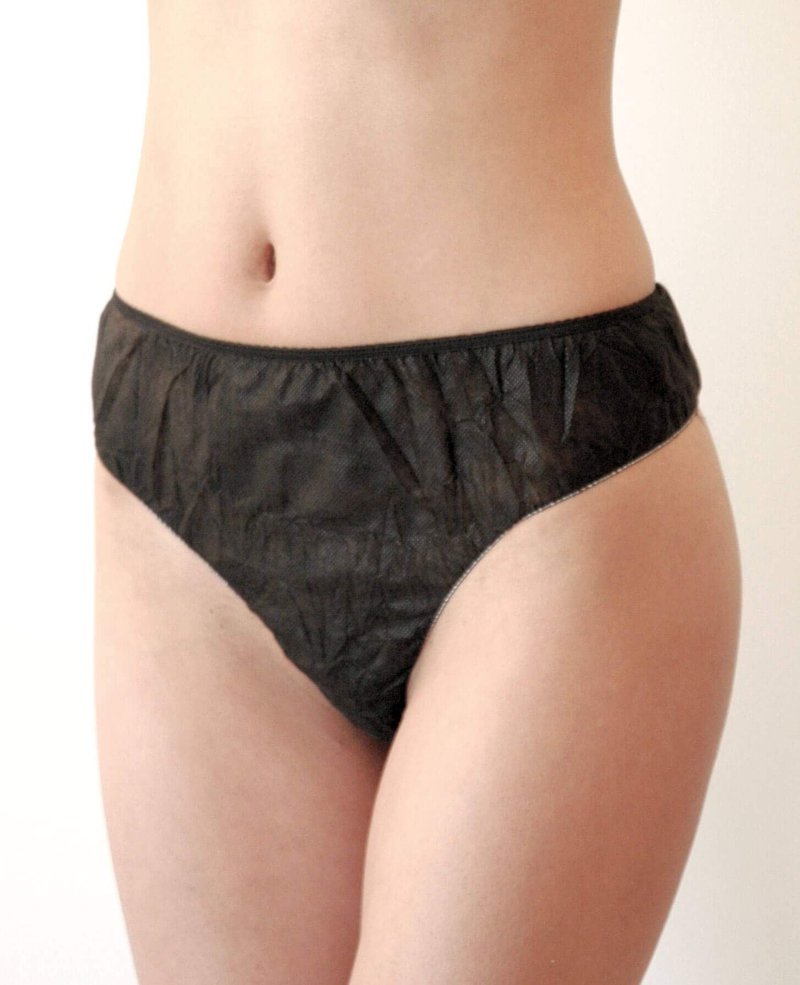 Appearus Women's Disposable Underwear 30-Pack Black Brief Panties - Soft, Breathable Non-Woven Fabric, One Size (S-M) - for Travel, Spa, Hospital Stays, Gym and More