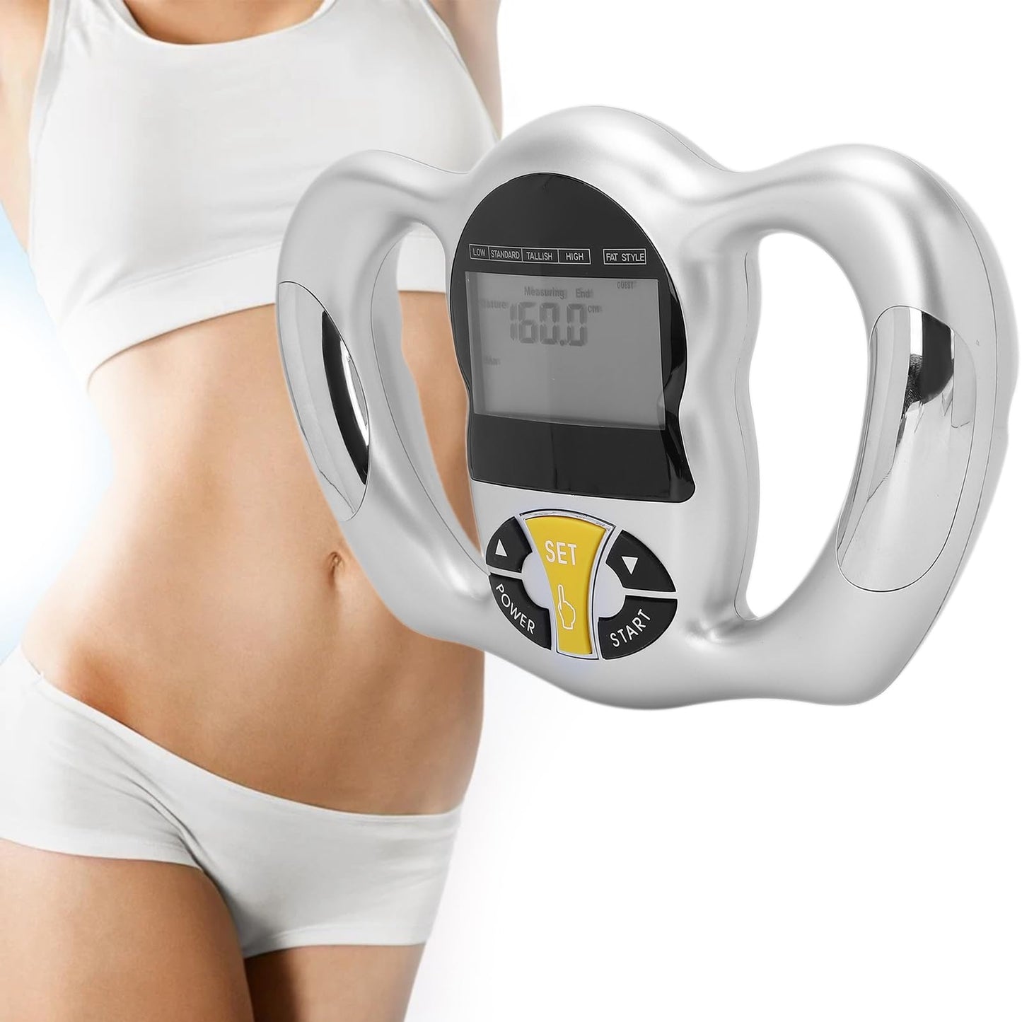 Handheld Body Fat Tester, Body Composition Analyzer, Body Fat Measuring Instrument BMI Meter Fat Analyzer Body Fat Monitor Fat Measuring Device