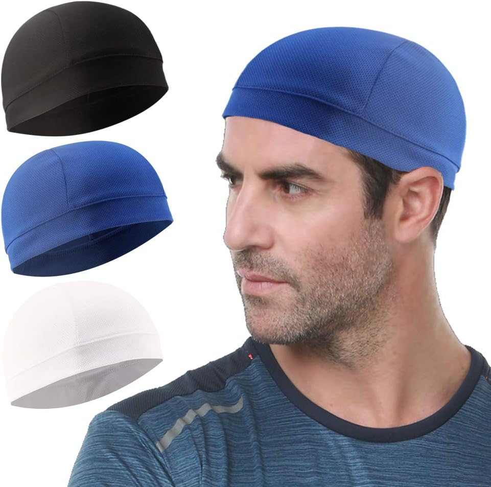 Cooling Skull Cap - 3 Pack Sweat-Wicking Helmet Liner for Cycling & Running | Unisex