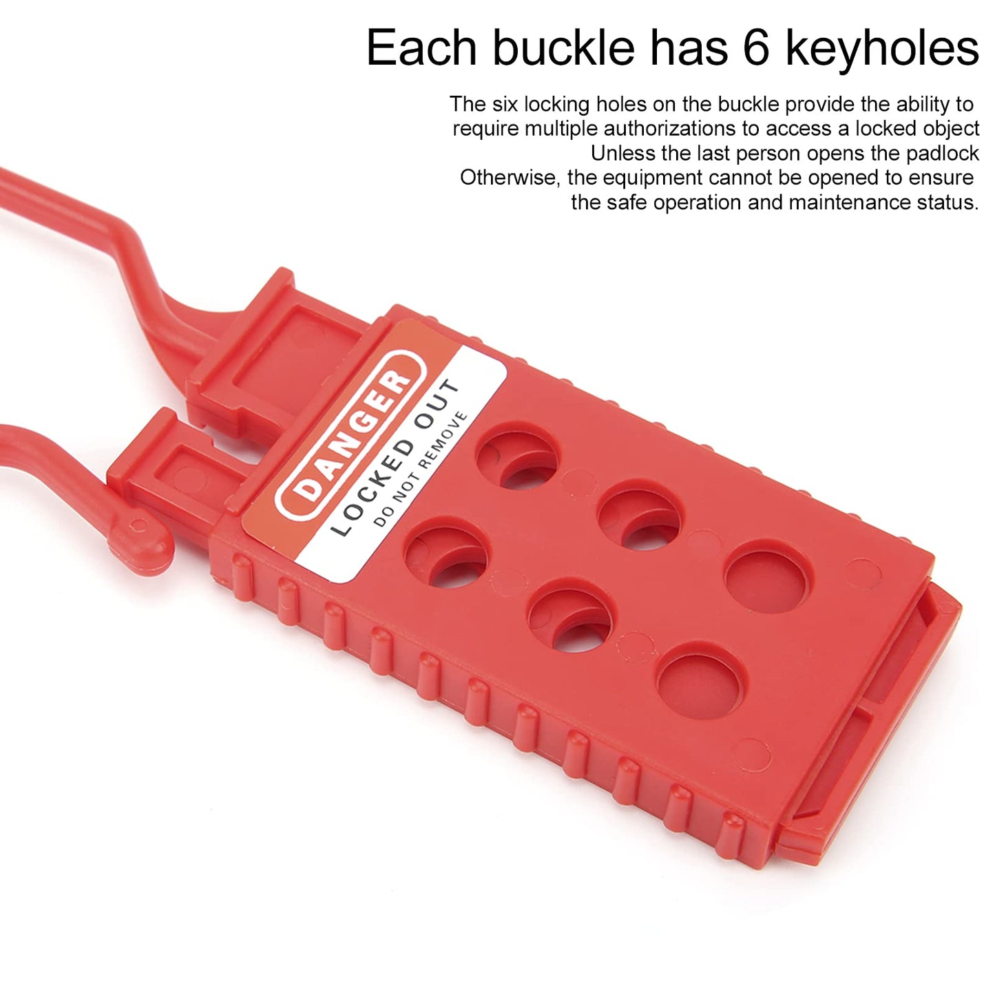 10pcs Safety Lockout Tag Hasp, 6‑Hole Insulating High‑Strength Nylon, Eliminating The Risk of Conductivity and, for Industrial Equipment Maintenance, Wholesale Business