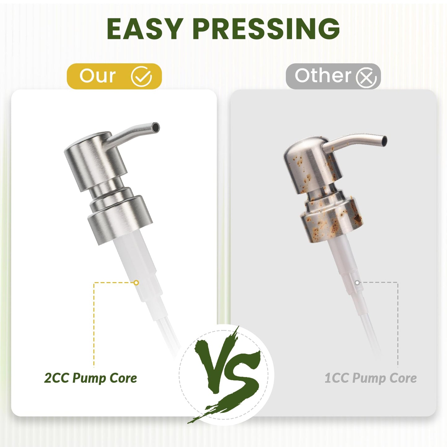 AmazerBath Soap Dispenser, 2 Pack Glass Soap Dispenser with Pump Stainless Steel, 17 Oz Hand Soap Bottles Bathroom Kitchen, Clear
