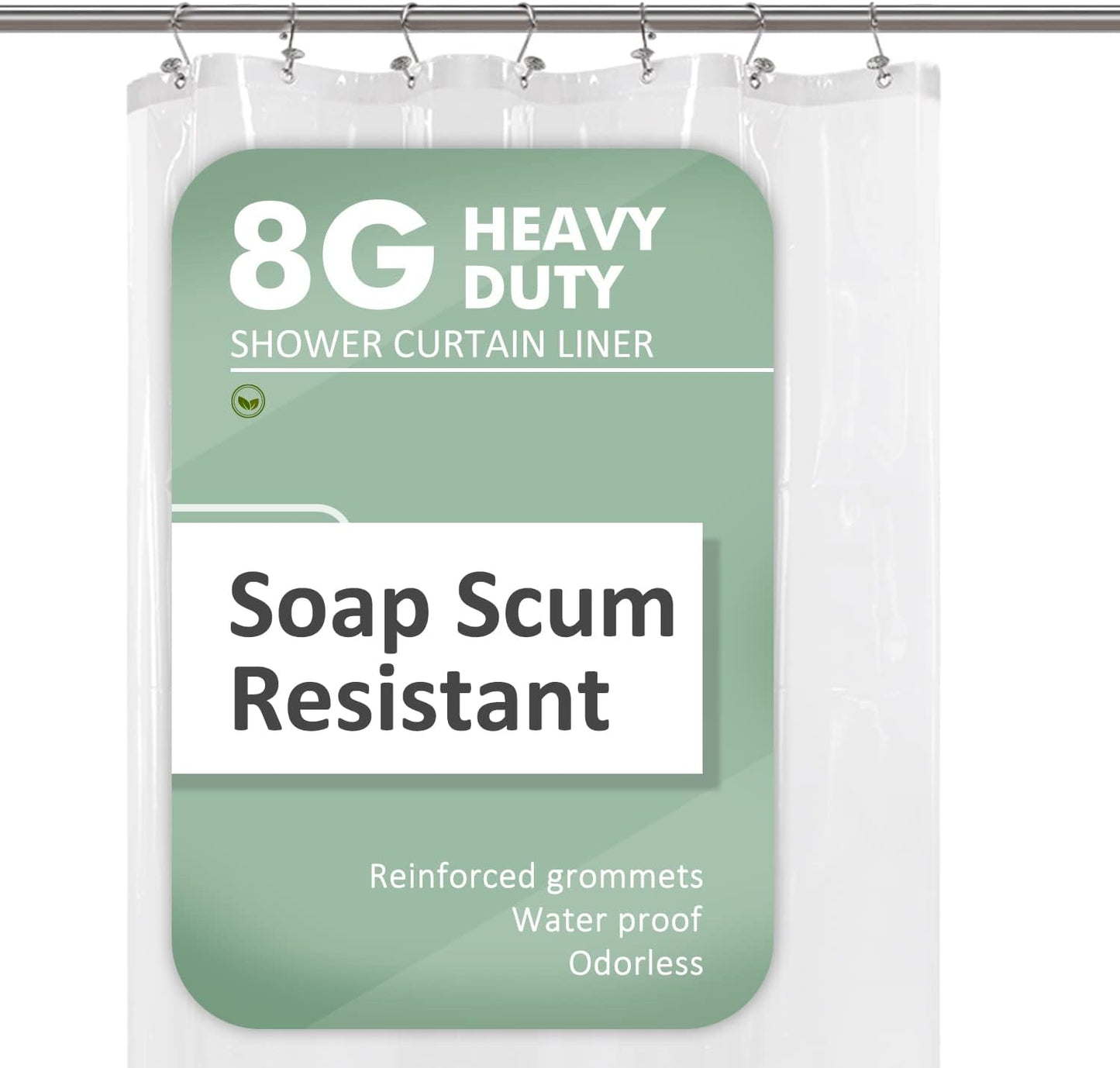 Clear Plastic Shower Liner - Premium Waterproof PEVA Curtain with Rustproof Grommets & 3 Magnets | Standard Size